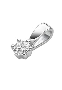 Adelia's - Adelia's Damen Anhänger 585 Weißgold ( 14K ) mit 1 Brillant ( 0,1 ct ) – Goldanhänger - silber