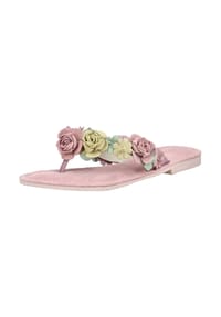 LAZAMANI - Leder/Textil Pantoletten CATHELIJNE MULTI FLOWER - Rose
