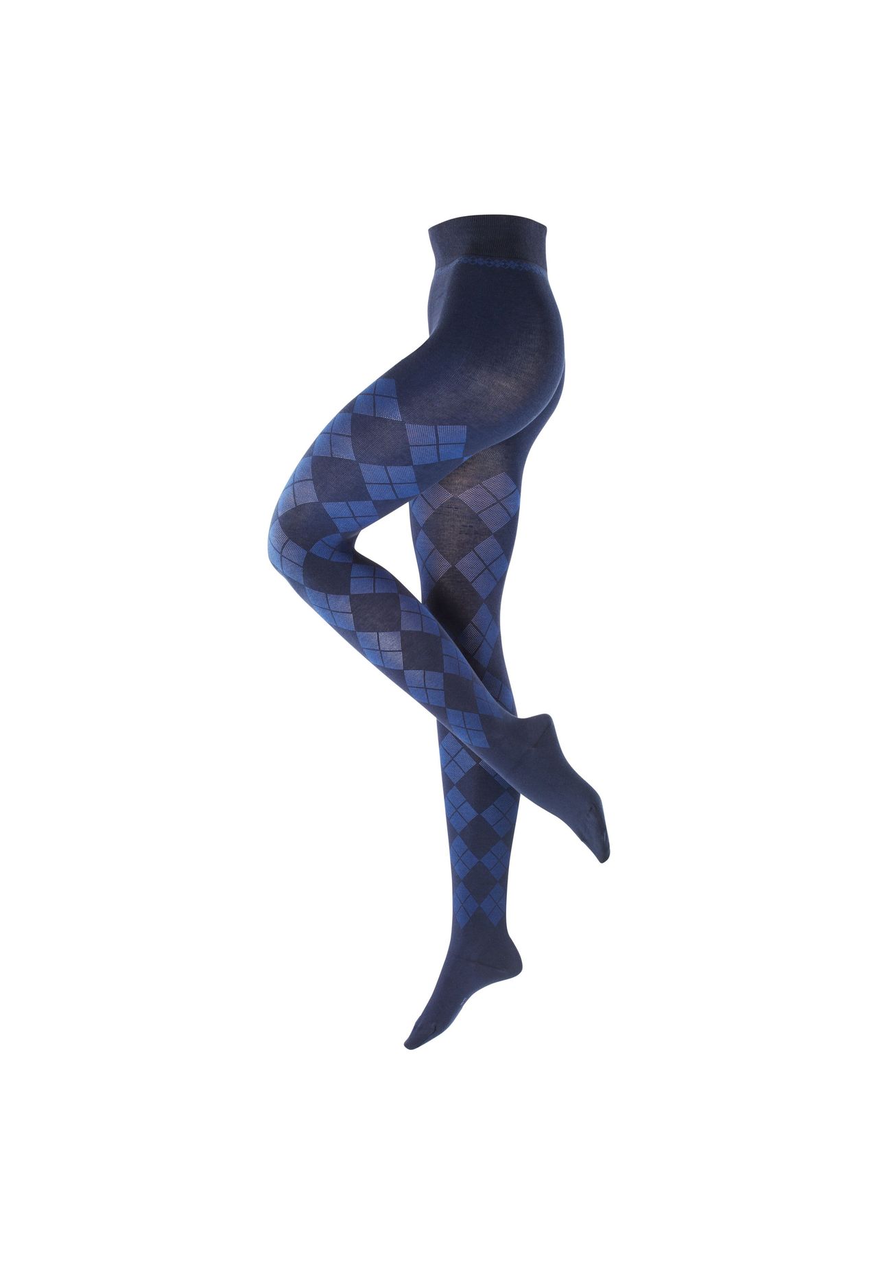 Burlington Strickstrumpfhose Fine Argyle, Komfortbund, für Damen, schwarz, 40/42