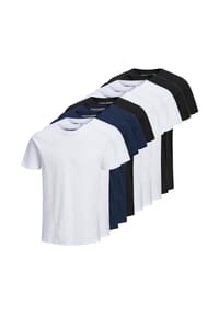 JACK & JONES - Herren T-Shirt, 10er Pack - JJEORGANIC BASIC TEE O-NECK, Kurzarm, Bio-Baumwolle - Schwarz/Weiß