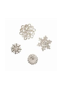 LOBERON Kerzen - Deko-Pins 4er Set Brillliant Pins antiksilber - antiksilber