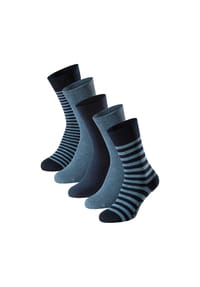 SCHIESSER - Herren Socken, 5er Pack - "Bluebird", Baumwoll-Mix, uni/gemustert - Blau/gemustert