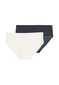 Marc O'Polo - Hipster 2er Pack Second Skin Jacquard - Creme / dunkelblau