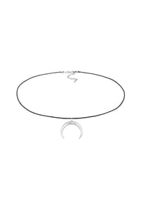 elli. - Halskette Choker Nylon Halbmond Sichel 925 Silber - Gold