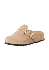 Tamaris - Veloursleder Pantoletten - Taupe