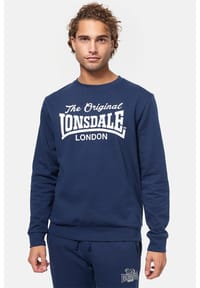 LONSDALE™ - Herren Rundhals Sweatshirt normale Passform BURGHEAD - Black/White