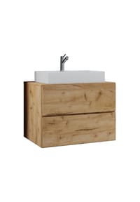 VCM. - 2-tlg. Waschplatz Waschtisch | Waschbecken Unterschrank Breite 80 cm | Badmöbel Set mit Schubladen | Lendas - Anthrazit