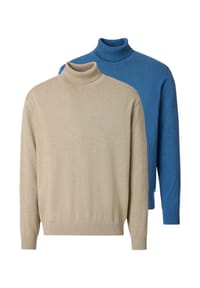 redmond - Rollkragenshirt 2er Pack Basic - Beige