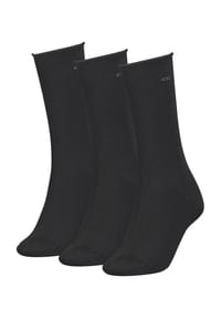 Calvin Klein - Socken, 3er Pack, Roll-Saum, Kurzsocken - 001 BLACK