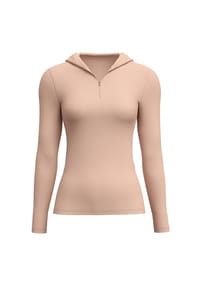 CALIDA - Damen Langarm-Shirt mit Kapuze aus Wolle-Seide True Confidence - desert brown