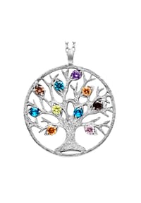 Julie Julsen® - Anhänger mit Kette 925/- Sterling Silber 10 Zirkonia - weiß