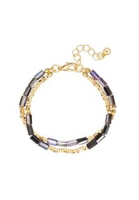 Luluandjane - Armband gelbgold Glas schwarz - gelbgold