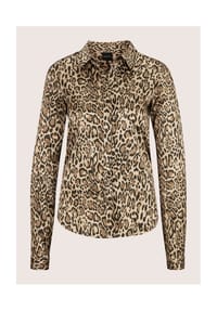 MADELEINE - Hemdbluse mit Leo-Print - dunkeltaupe / cappuccino