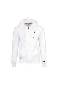 U.S. POLO ASSN. - Herren Sweatjacke - Diagonal Fleece Carbon Finish, Zip- Jacke, Kapuze, Baumwolle - Dunkelblau