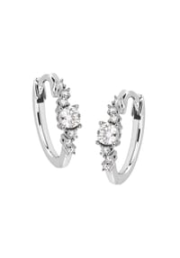 MONCARA - Damen Creolen, 585er Weißgold, 14 Diamanten zus. ca. 0,27 Karat - Weißgold