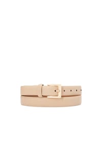 Kazar - Beigefarbene minimalistische Gürtel aus Leder - Beige