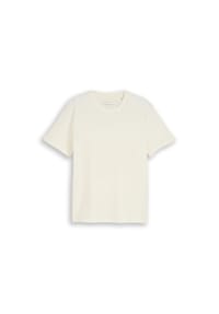 DENIM TOM TAILOR - structured t-shirt, 12906 WOOL WHITE, XL - 10668SKY CAPT.BLUE