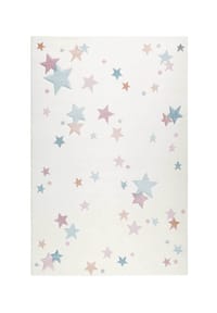 ESPRIT - Kinderteppich Jonne - Pastell-Sterne Kinderzimmer - weiß pastellblau