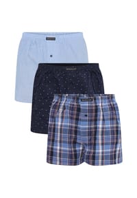 GALERIA - Boxershorts, 3er-Pack, Webboxer, Knopfverschluss, für Herren - 0  BLAU/CHECK