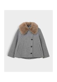 OPUS - Winterjacke, Fellkragen, für Damen - 8056 HAZY FOG MEL.