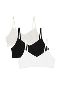 MANGUUN - Bralette, 3er-Pack, für Kinder - 1 BLACK/GREY/WHITE