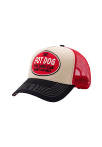 KING KEROSIN - Trucker Cap mit verstecktem Print Hot Dog - beige