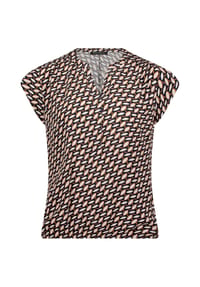 BETTY BARCLAY - Shirtbluse, Split-Neck, für Damen - 8876 D.BLUE/BROWN