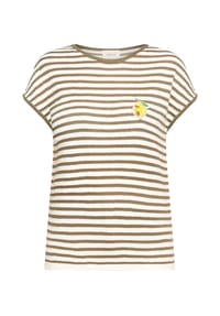 CARTOON - Rundhals-Shirt mit Streifen - Cream/Khaki
