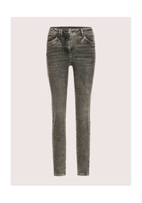 MADELEINE - Kurzgröße: Schmale Jeans mit Used-Waschung - grey