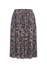 GOLDNER - Plisseerock mit Paisley-Druck - marine / bunt / gemustert