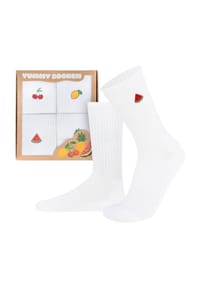 normani® - 4 Funktions Tennissocken mit Frotteesohle - Früchte