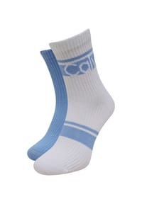Calvin Klein - Socken, elastisch, 2 Paar, für Damen - 001 WHITE