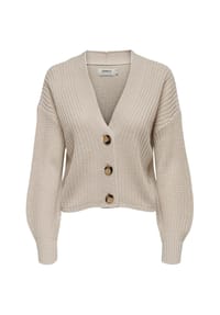 ONLY® - Strickjacke, Knopfleiste, V-Ausschnitt für Damen - 189959 STONE