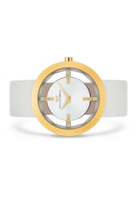 RHODENWALD & SÖHNE Armband-Uhr Lucrezia gelbgold Echtleder creme-weiß Bild 3