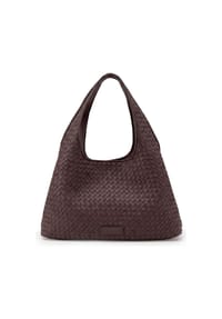 LES VISIONNAIRES Paz Weave - Paz Weave Silky Schultertasche Leder 42 cm - aubergine