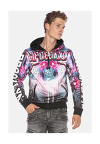 CIPO & BAXX® - Sweatshirts mit auffälligem Allover-Printdesign, CL416 - CYBER-BLUE