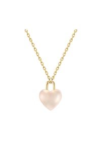 GLANZSTÜCKE MÜNCHEN - Damen Kette aus 925/- Sterling Silber in Gelbgold mit Rosenquarz - gelbgold