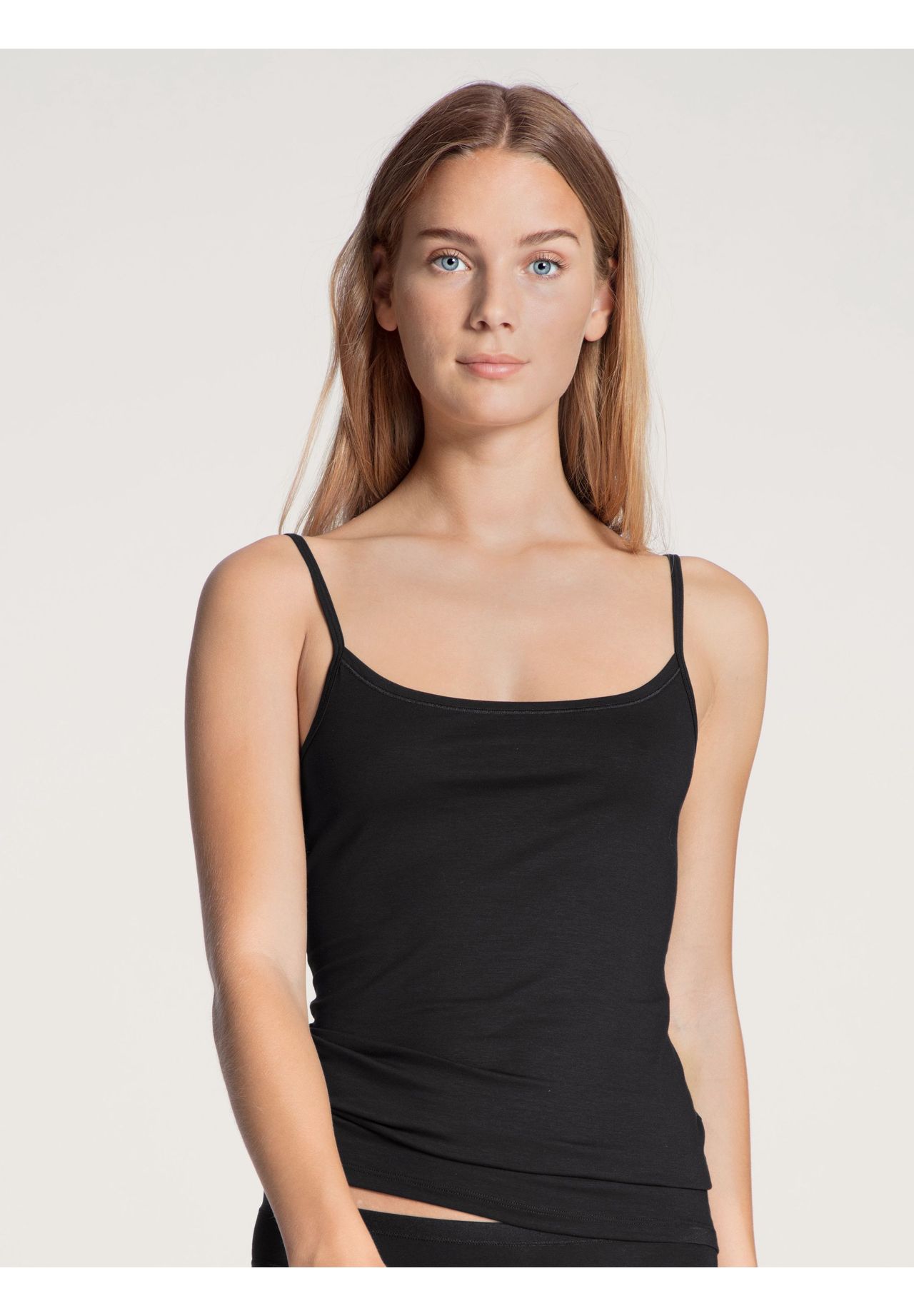 Calida Natural Comfort Unterhemd, Spaghetti-TräGer, FüR Damen, Schwarz, L