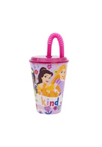 Disney - Disney Princess Trinkbecher 430 ml mit Deckel und Strohhalm - Mehrfarbig 16,5x9x9 cm