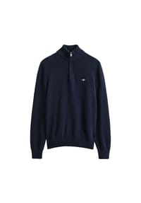 GANT - Herren Strickpullover - CLASSIC COTTON HALF-ZIP, Troyer, Baumwolle - Schwarz