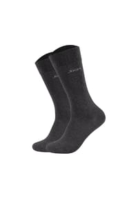 JOOP! - Unisex Socken, 2er Pack - Premium Essential Organic Cotton Socks, Logo, einfarbig - Anthrazit meliert