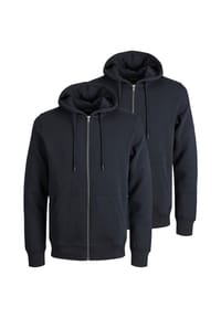 JACK & JONES - Sweatjacke / Hoodie 2er Pack Star - Schwarz