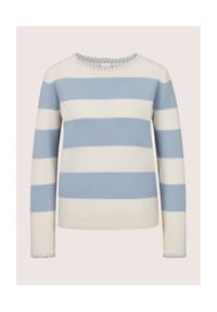 MADELEINE - Luxuriöser Wollpullover im Blockstreifen-Design - bleu / wollweiß