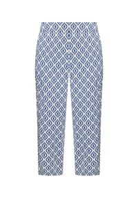BETTY BARCLAY - Marlene-Hose mit elastischem Bund - Blau/Weiß