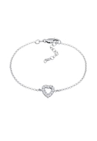elli. DIAMONDS - Armband Herz Lab Grown Diamanten (0.18 Ct) 925 Silber - Gold