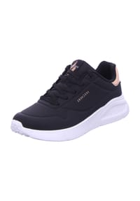 SKECHERS® - Uno Lite Sneaker "Shimmer Along", Belüftungslöcher, für Damen - BLK BLACK DURABUCK