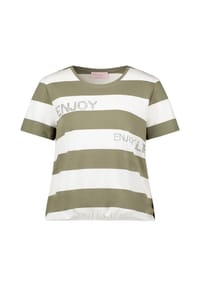 BETTY BARCLAY - Ringelshirt mit Tunnelzug - Khaki/Cream