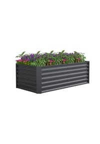 VCM. - Metall Hochbeet rechteckig | stehender Pflanzkasten | Gartenbeet für Garten Terasse | Pflanzbeet H. 60 x B. 120 x. T. 60 cm | Galdo L - Schwarz