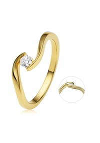 ONE ELEMENT Timeless Diamonds - 0,15 ct Diamant Brillant Spannfassung Ring - gold
