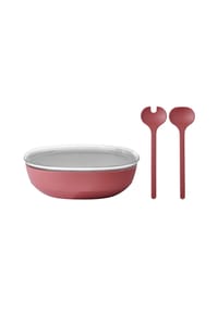 MEPAL Servierschale mit Deckel & Salatbesteck Silueta 4000 ml - SILUETA - rosa-rot